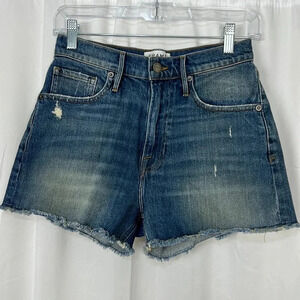 Frame Denim Le Vintage Short Frayed Hem Size 26